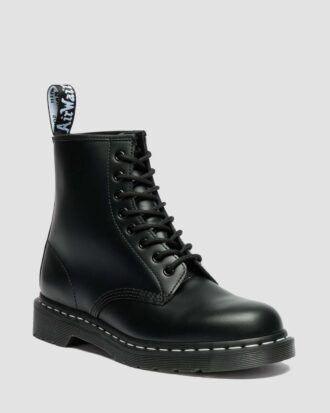 1460 Botas con cordones de Smooth Leather con costuras blancas