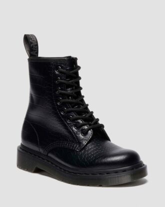 1460 CROCO Botas de piel con relieve de cocodrilo