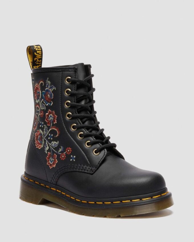 1460 VONDA TF Botas con cordones de cuero reciclado con estampado floral 1460 VONDA TF Botas con cordones de cuero reciclado con estampado floral