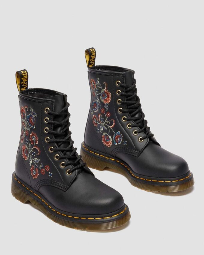 1460 VONDA TF Botas con cordones de cuero reciclado con estampado floral 1460 VONDA TF Botas con cordones de cuero reciclado con estampado floral