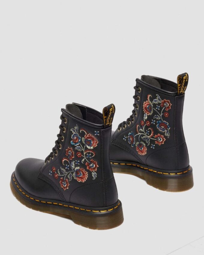 1460 VONDA TF Botas con cordones de cuero reciclado con estampado floral 1460 VONDA TF Botas con cordones de cuero reciclado con estampado floral