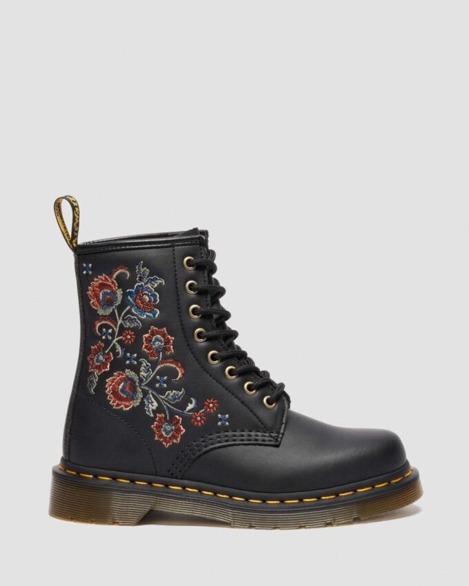 1460 VONDA TF Botas con cordones de cuero reciclado con estampado floral 1460 VONDA TF Botas con cordones de cuero reciclado con estampado floral