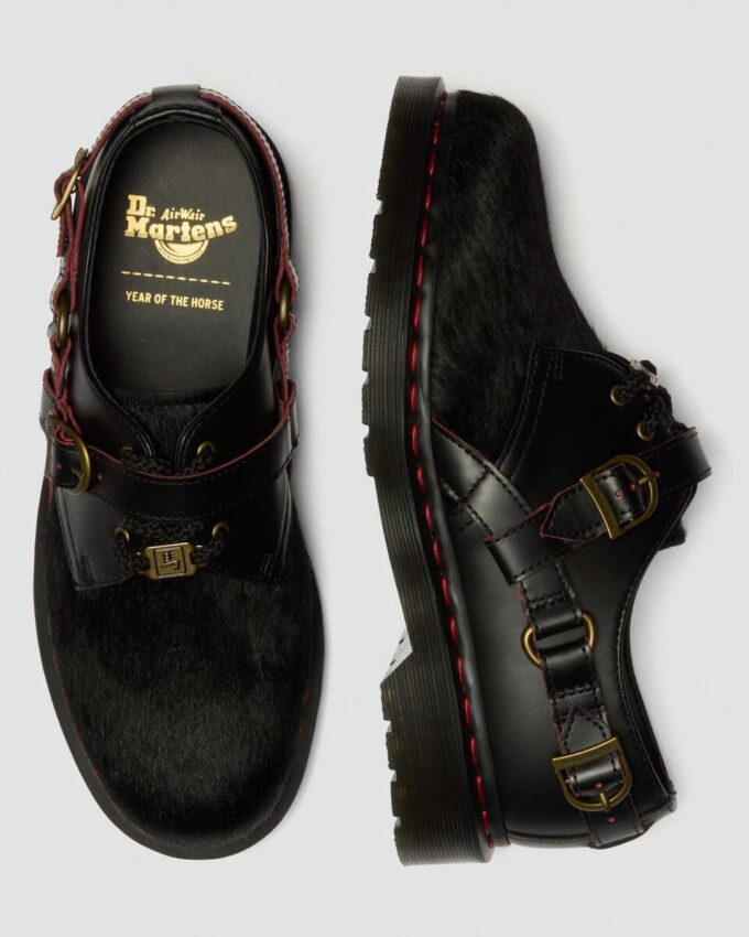 1461 YEAR OF THE HORSE Zapatos con cordones de piel lisa y pelo 1461 YEAR OF THE HORSE Zapatos con cordones de piel lisa y pelo