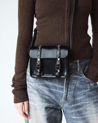 Bolso bandolera de 7 pulgadas con tachuelas de cuero Kiev
