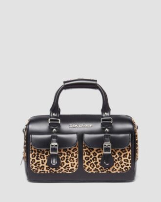 Bolso con asa superior estampado de leopardo Hair On