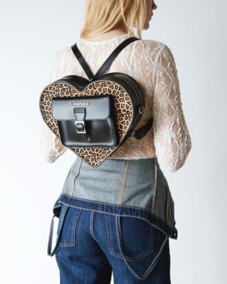 Bolso corazón Mochila de piel leopardo Kiev