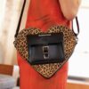 Bolso corazón Mochila de piel leopardo Kiev Bolso corazón Mochila de piel leopardo Kiev