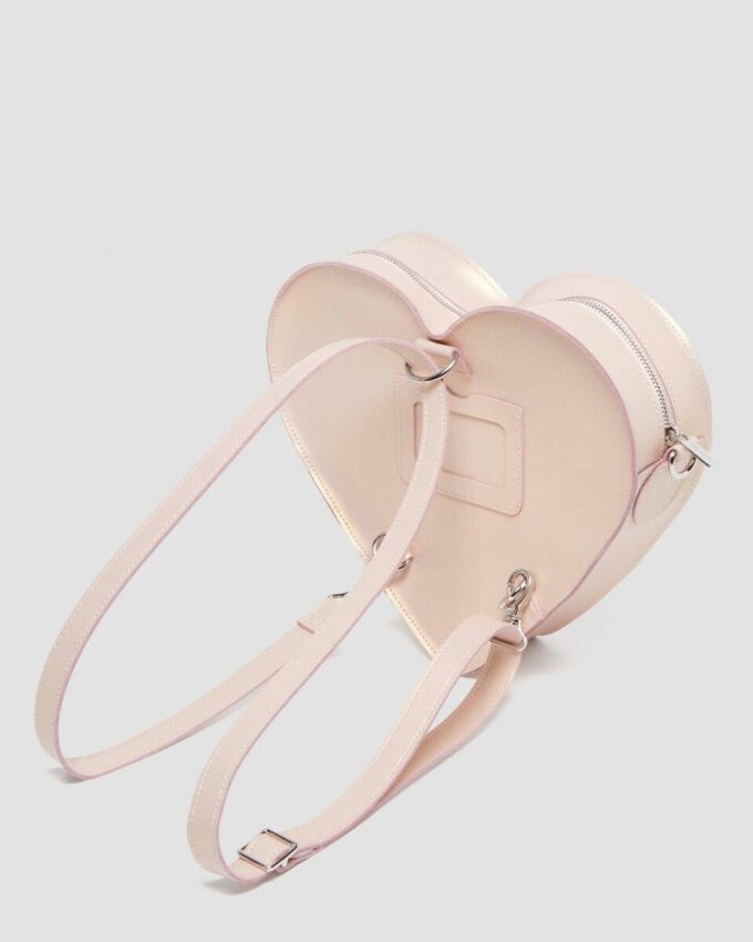 Bolso corazón Mochila de piel metalizada Bolso corazón Mochila de piel metalizada