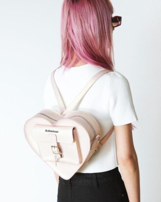 Bolso corazón Mochila de piel metalizada