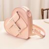 Bolso corazón Mochila de piel metalizada Bolso corazón Mochila de piel metalizada