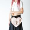 Bolso corazón Mochila de piel metalizada Bolso corazón Mochila de piel metalizada