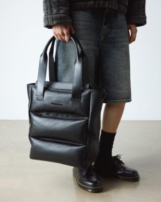 Bolso tote de cuero acolchado