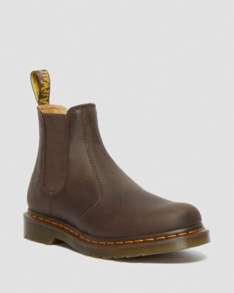Botas Chelsea 2976 de cuero Crazy Horse con costuras amarillas