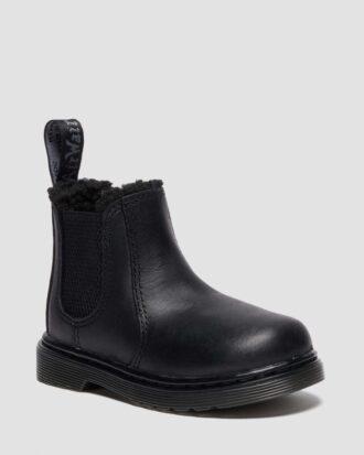 Botas Chelsea con forro de piel sintética para niños pequeños 2976