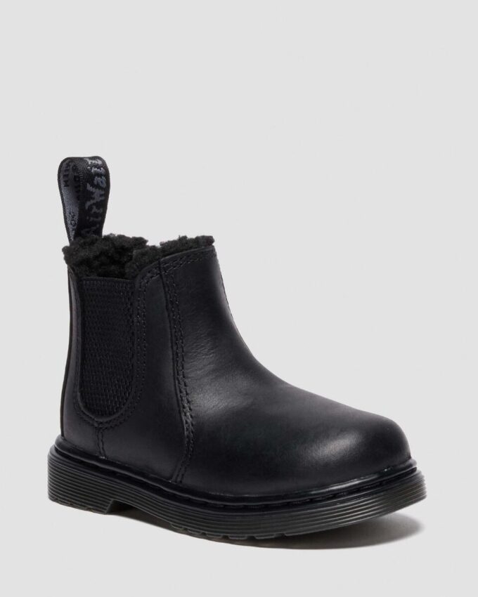Botas Chelsea con forro de piel sintética para niños pequeños 2976 Botas Chelsea con forro de piel sintética para niños pequeños 2976
