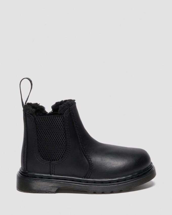 Botas Chelsea con forro de piel sintética para niños pequeños 2976 Botas Chelsea con forro de piel sintética para niños pequeños 2976