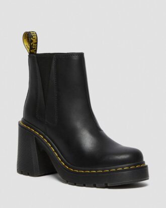 Botas Chelsea de cuero con tacón acampanado SPENCE