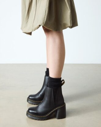 Botas Chelsea de cuero con tacón acampanado SPENCE