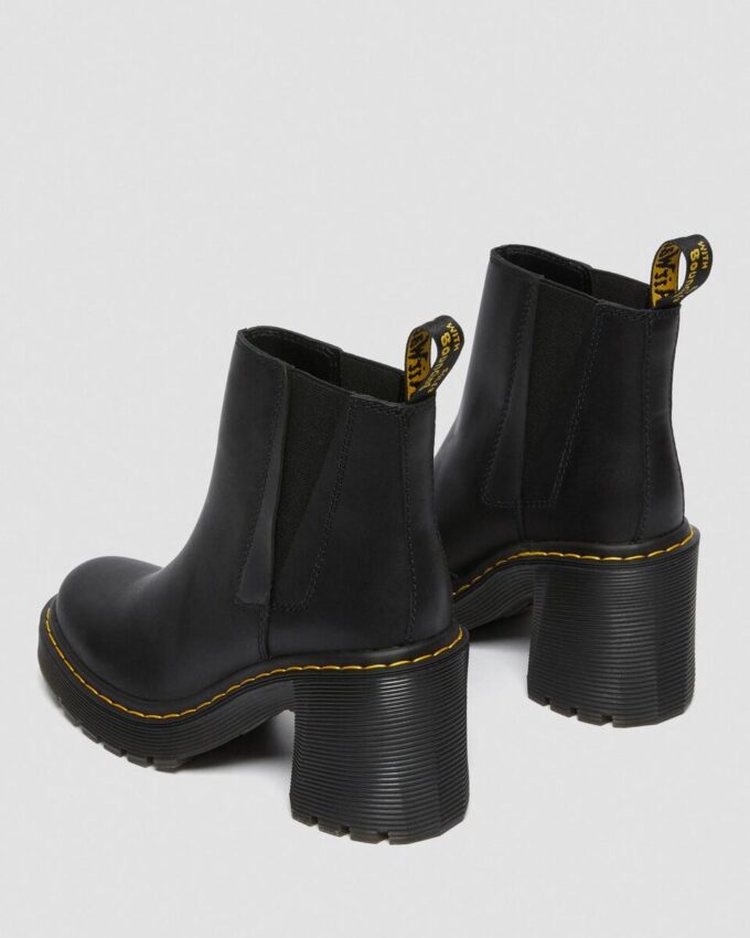 Botas Chelsea de cuero con tacón acampanado SPENCE Botas Chelsea de cuero con tacón acampanado SPENCE