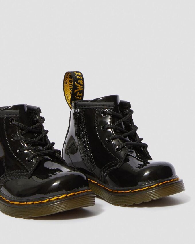 Botas con cordones de Patent Leather para bebés 1460 Botas con cordones de Patent Leather para bebés 1460