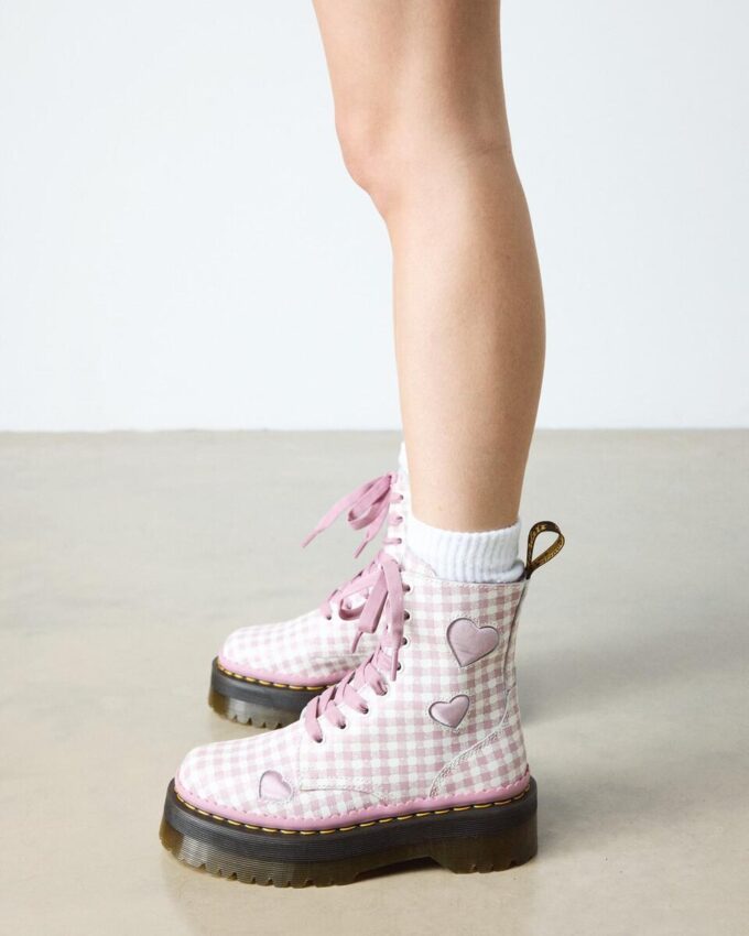 Botas con plataforma de cuero JADON HEART Gingham Botas con plataforma de cuero JADON HEART Gingham