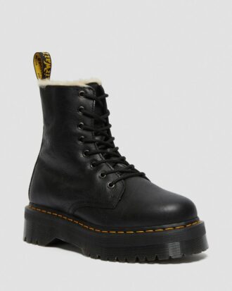 Botas de plataforma de piel con forro de piel sintética Jadon