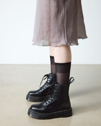 Botas de plataforma de Smooth Leather con costuras blancas Jadon
