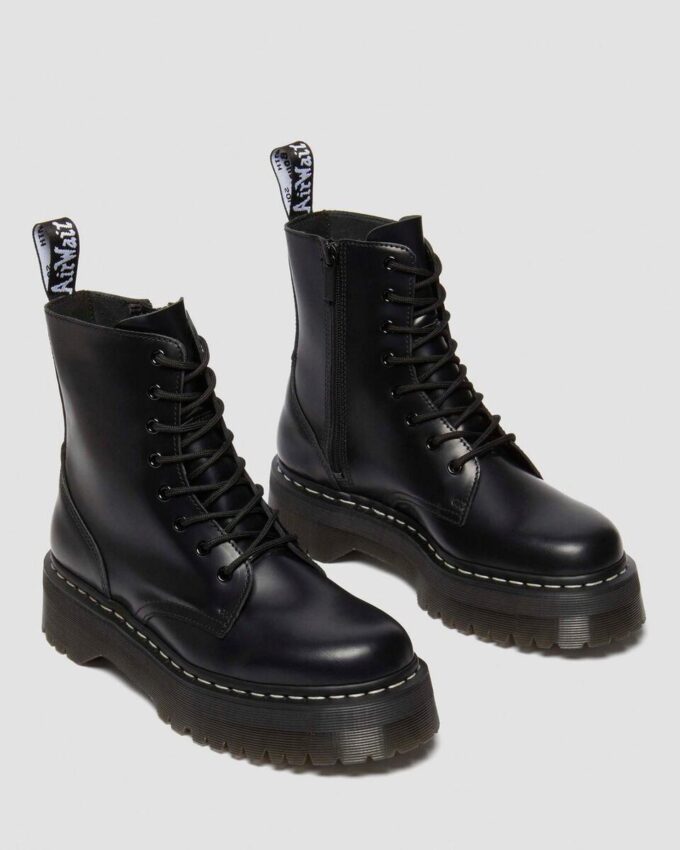 Botas de plataforma de Smooth Leather con costuras blancas Jadon Botas de plataforma de Smooth Leather con costuras blancas Jadon