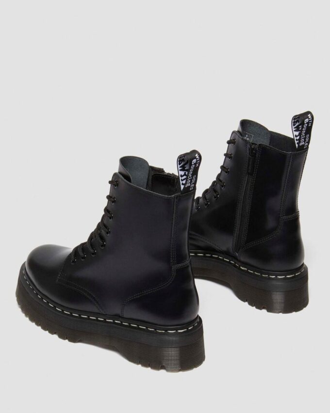 Botas de plataforma de Smooth Leather con costuras blancas Jadon Botas de plataforma de Smooth Leather con costuras blancas Jadon