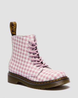 Botas Junior 1460 de cuero a cuadros