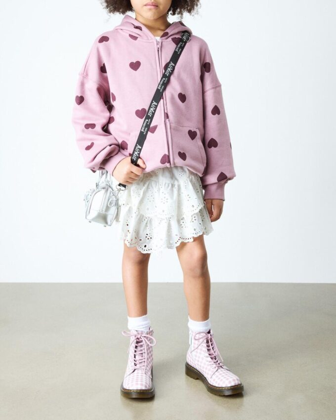 Botas Junior 1460 de cuero a cuadros