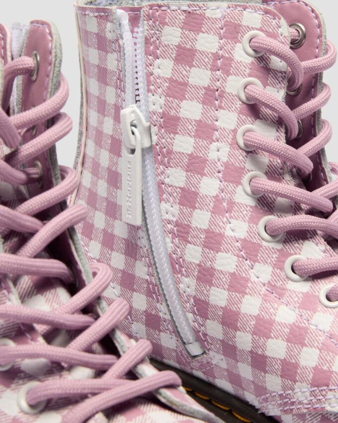 Botas Junior 1460 de cuero a cuadros