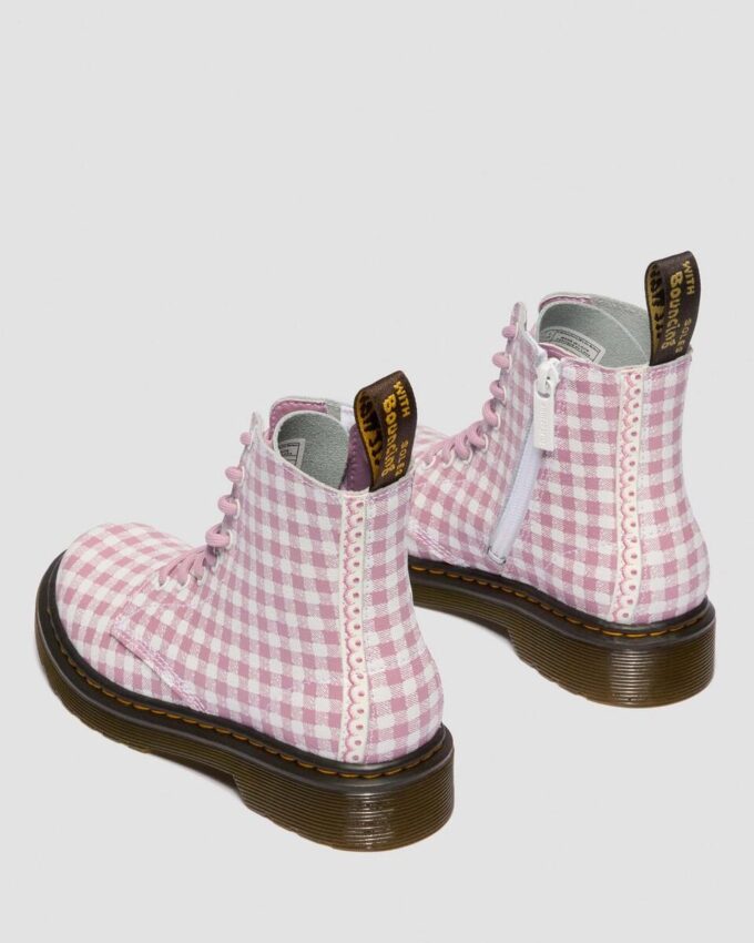 Botas Junior 1460 de cuero a cuadros