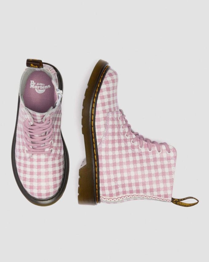 Botas Junior 1460 de cuero a cuadros