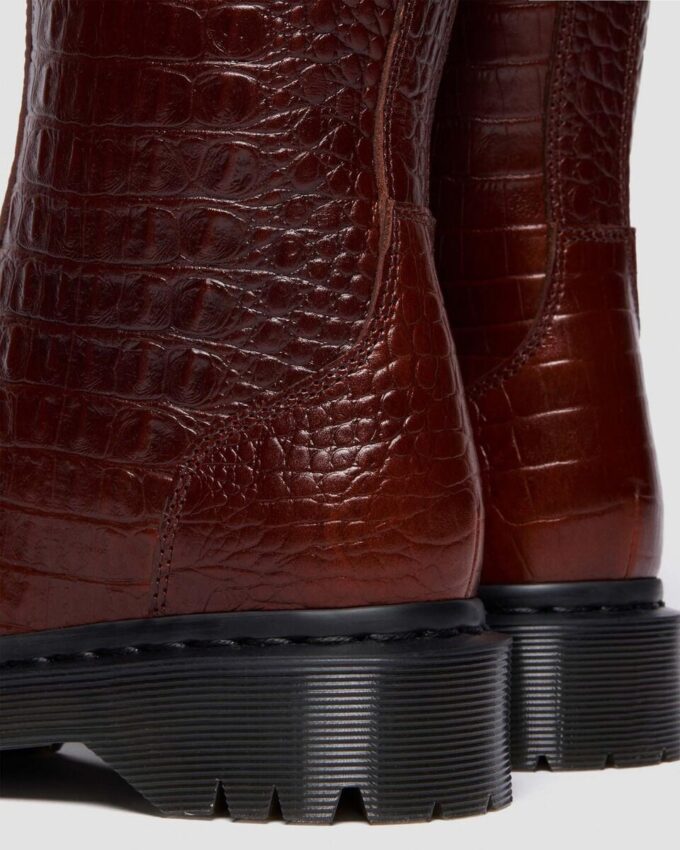 Botas REJENA de piel con relieve de cocodrilo Botas REJENA de piel con relieve de cocodrilo