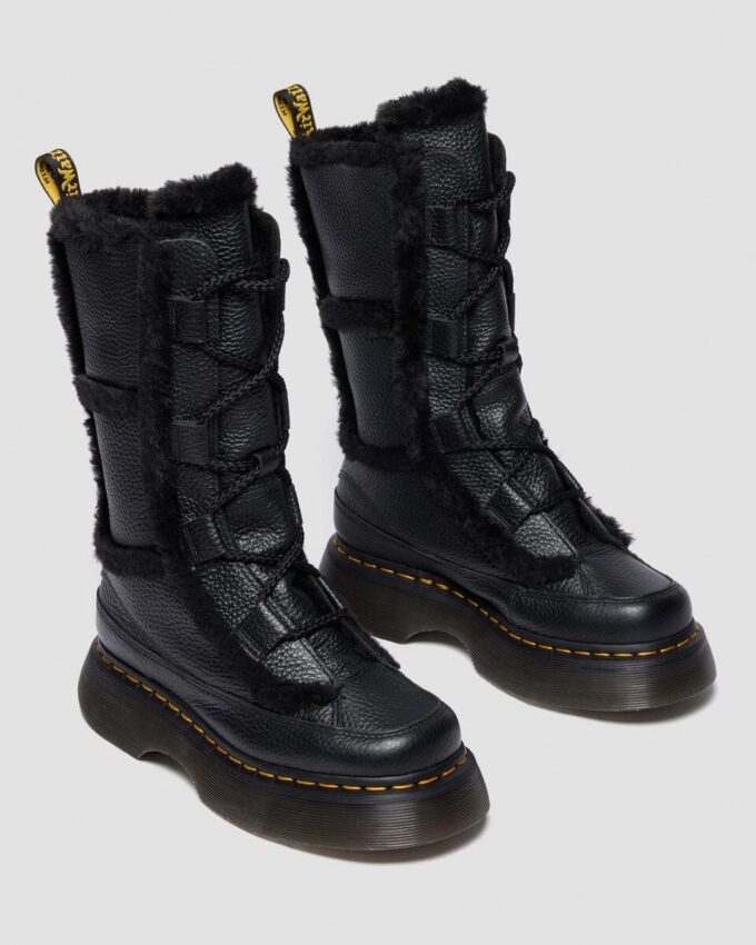 Buzz Lace Up Botas con cordones de Nappa Leather molida con forro de piel sintética Buzz Lace Up Botas con cordones de Nappa Leather molida con forro de piel sintética