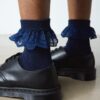 CALCETINES DE MEZCLA DE ALGODÓN ORGÁNICO CON VOLANTES CALCETINES DE MEZCLA DE ALGODÓN ORGÁNICO