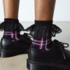 CALCETINES DE MEZCLA DE ALGODÓN ORGÁNICO CON VOLANTES CALCETINES DE MEZCLA DE ALGODÓN ORGÁNICO