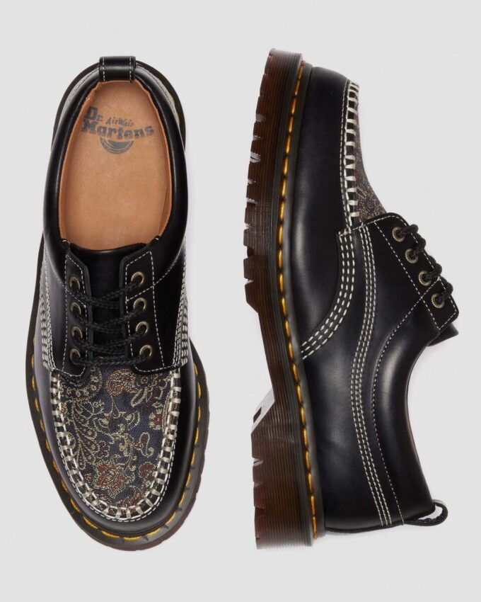 Lowell Leather & Jacquard Lace Up Moc Toe Shoes Lowell Leather & Jacquard Lace Up Moc Toe Shoes