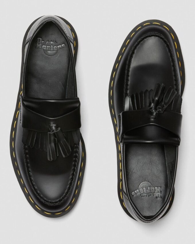 Mocasines con borlas de cuero amarillo cosido Adrian Mocasines con borlas de cuero amarillo cosido Adrian