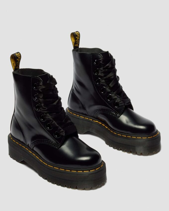 MOLLY Botas de plataforma de cuero para mujer MOLLY Botas de plataforma de cuero para mujer