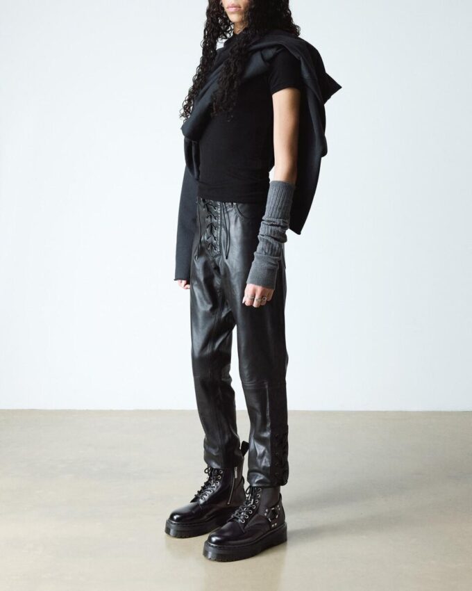 Platform boots of leather 1460 Quad Harness