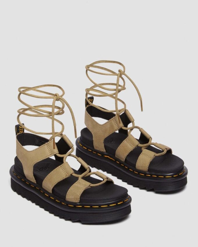 Sandalias gladiadoras de piel nobuk abatanada Nartilla Sandalias gladiadoras de piel nobuk abatanada Nartilla