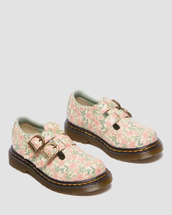 Zapatos Mary Jane de cuero floral para niños pequeños 8053 Zapatos Mary Jane de cuero floral para niños pequeños 8053