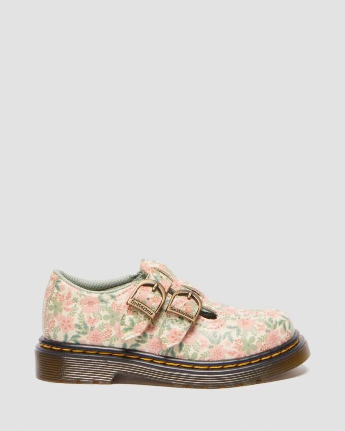 Zapatos Mary Jane de cuero floral para niños pequeños 8053 Zapatos Mary Jane de cuero floral para niños pequeños 8053