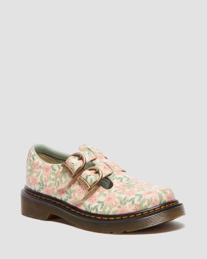 Zapatos Mary Jane de piel con estampado floral Junior 8053 Zapatos Mary Jane de piel con estampado floral Junior 8053